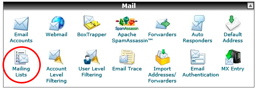 cPanel Mailing Lists