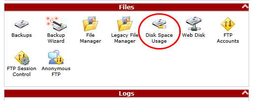 cPanel Disk Space Usage
