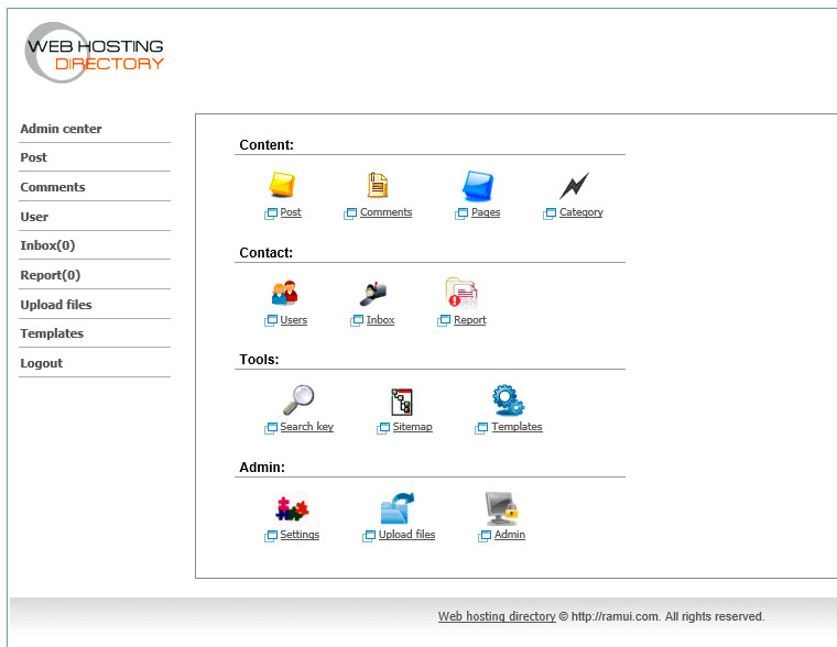 Ramui web hosting directory script Скриншот 1