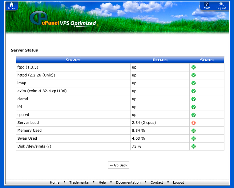 cPanel Server Status